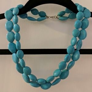 Stella and Dot turquoise resin beaded necklace